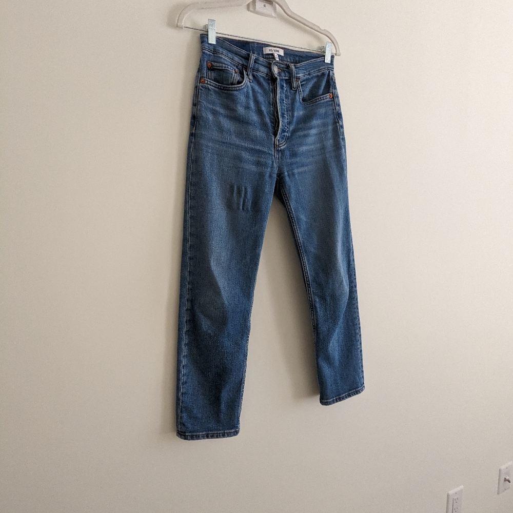 Re/done Stove Pipe Jeans size 26 Dusted Blue - Picture 2 of 13